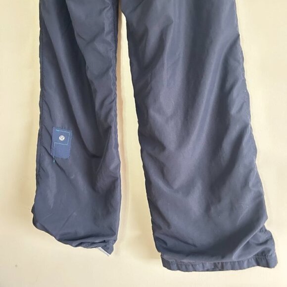 Vintage Lululemon Navy Nylon Wide Leg Track Pants sz 10 - Picture 5 of 8